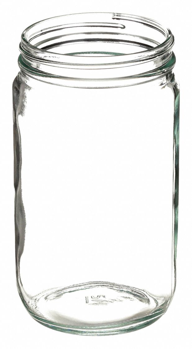 Jar: Soda Lime Glass, 1 L Capacity - mL, 33.8 fl oz Capacity - oz, 95 mm Body Dia, 175 mm Overall Ht