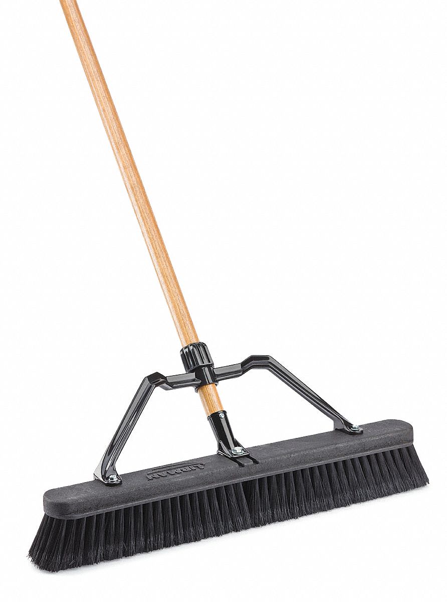 SMOOTH SURF BROOM W/HANDLE,BRACE,24