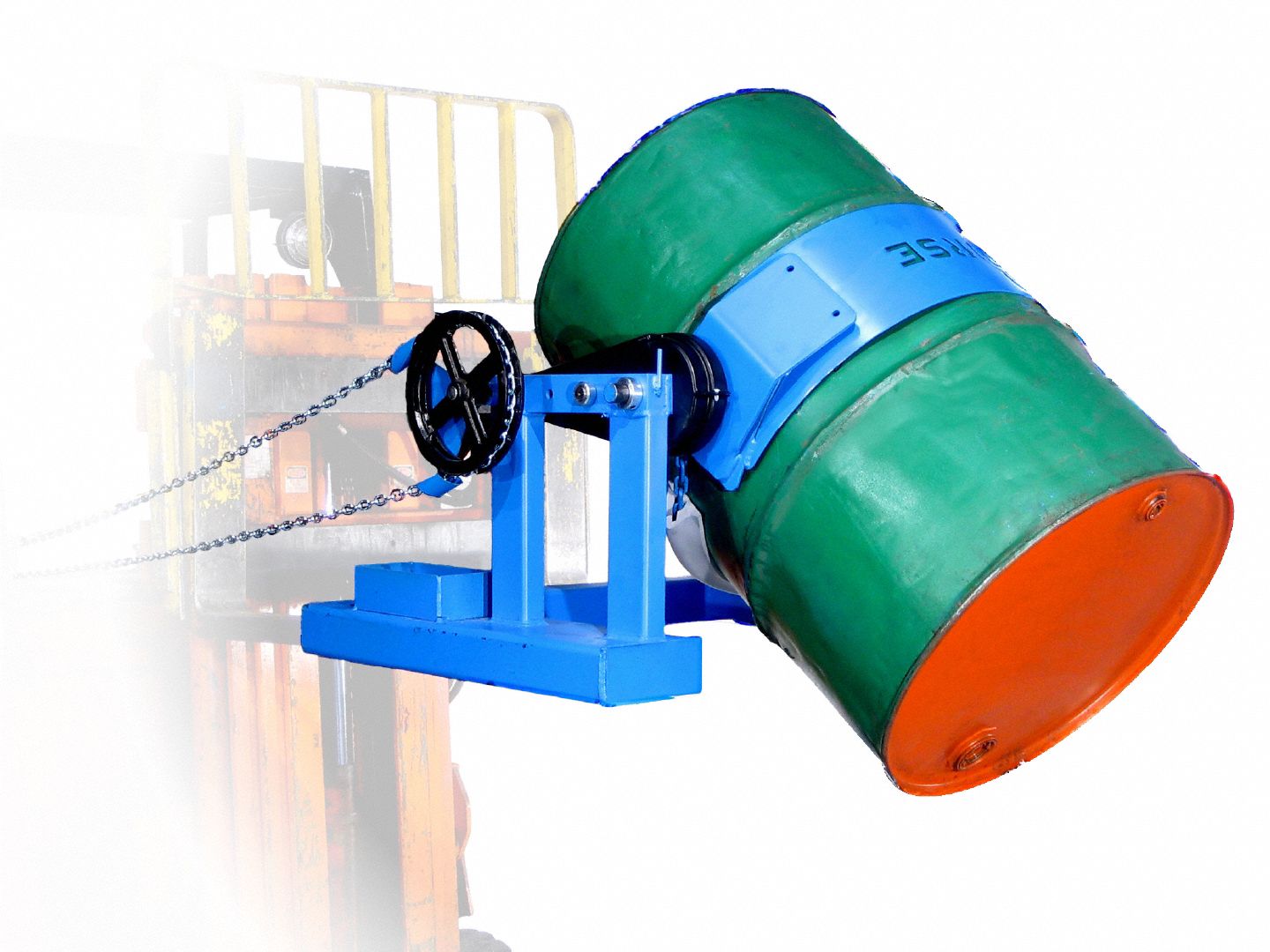 Drum Carrier: 21 in Overall Ht, 27 in x 38 in x 21 in, 27 in Overall Lg, Steel, Tilt