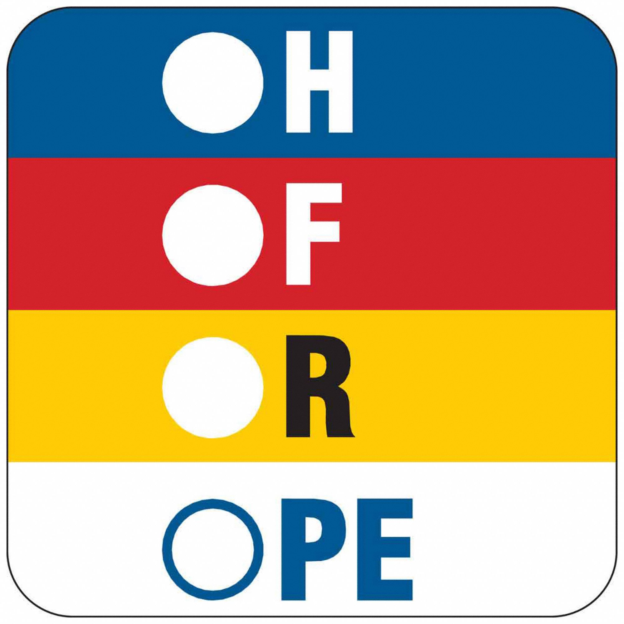 HMIG Label: 7/8 in Ht, 7/8 in Wd, Polystyrene, Adhesive, 7/8 in x 7/8 in, 750 PK