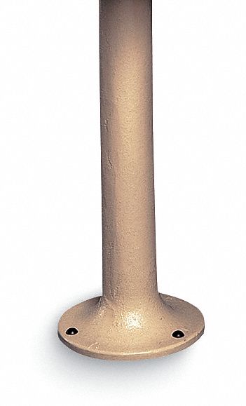 Bench Pedestal: 8 1/4 in x 16 1/4 in, Steel, Sand, Enamel, Round Post Pedestal