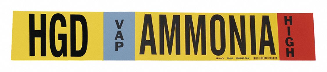 Pipe Marker: HGD, VAP, High, Fits 2 1/2 to 7 7/8 in Pipe O.D., 1 Pipe Markers, Without