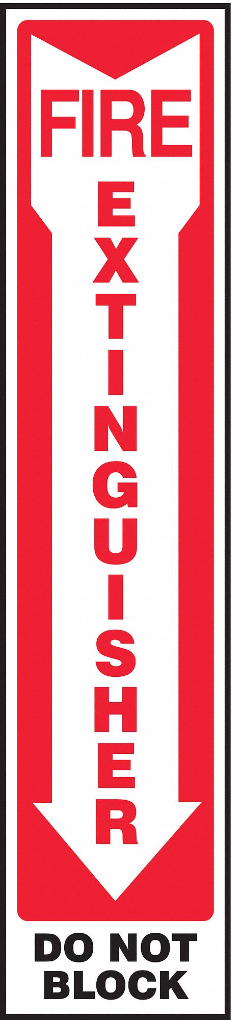FIRE EXTINGUISHER SIGN, VINYL, ADHESIVE SURFACE SIGN MOUNTING, NOT RETROREFLECTIVE, 0.004 IN THICK