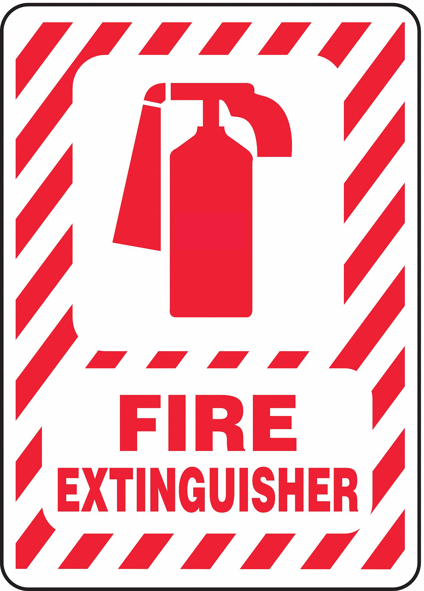 FIRE EXTINGUISHER SIGN, PLASTIC, RECTANGLE, ENGLISH, NOT RETROREFLECTIVE GRADE