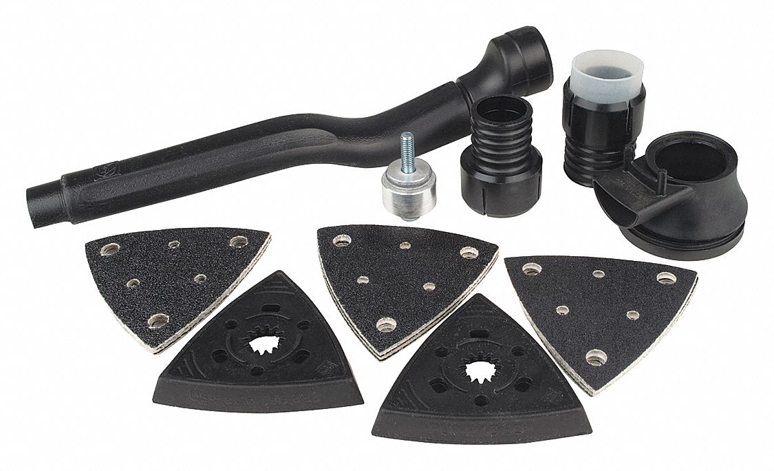 Sanding Sheet Set: 3 1/8 in Wd, 60_80_120 Grit, 15 Sheets, Sanding Sheet Set, Aluminum Oxide