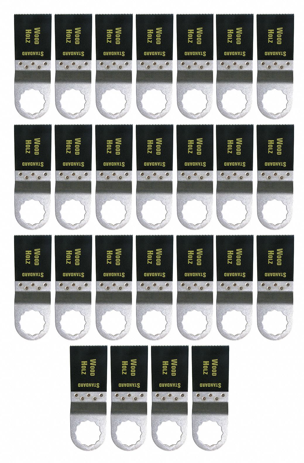 Oscillating Tool Blade: 1 3/8 in Blade Wd, 2 in Overall Lg, Flush Cutting, Carbon Steel, 25 PK