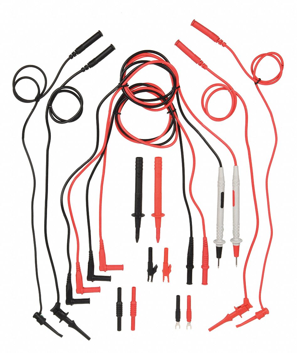 EXTECH, CAT III 1000V, Alligator Clips/Probe, Test Lead Kit 9XD22