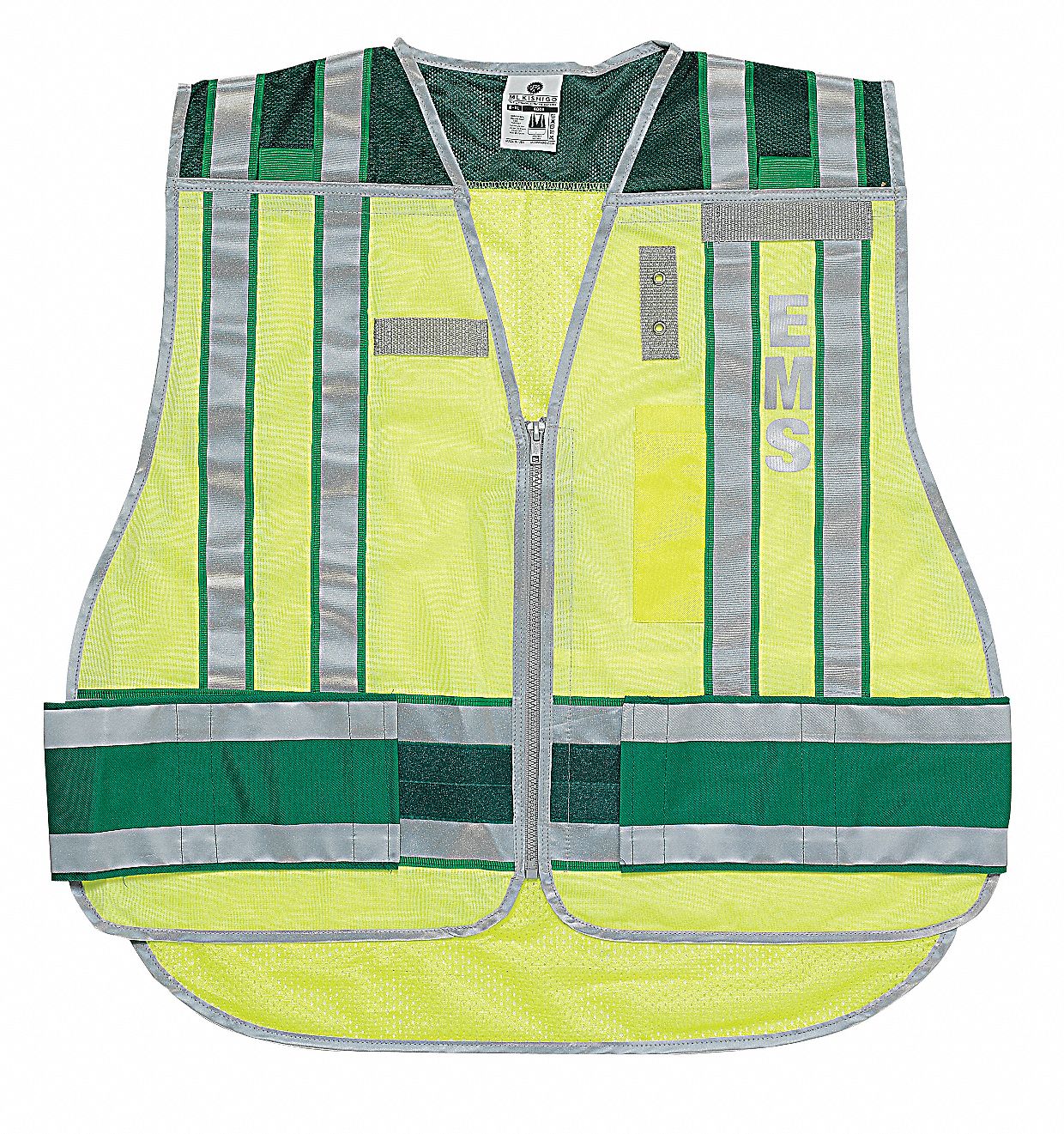 GRAINGER APPROVED EMS Safety Vest Safety Vest ANSI Class 2, Green