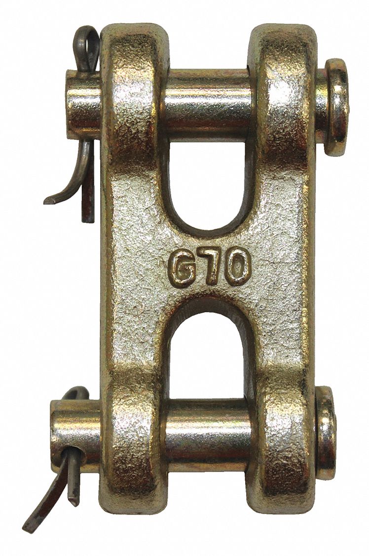 CONNECTING LINK, DOUBLE CLEVIS, STEEL, 2 13/16 IN OVERALL L, 1 27/32 IN OVERALL W