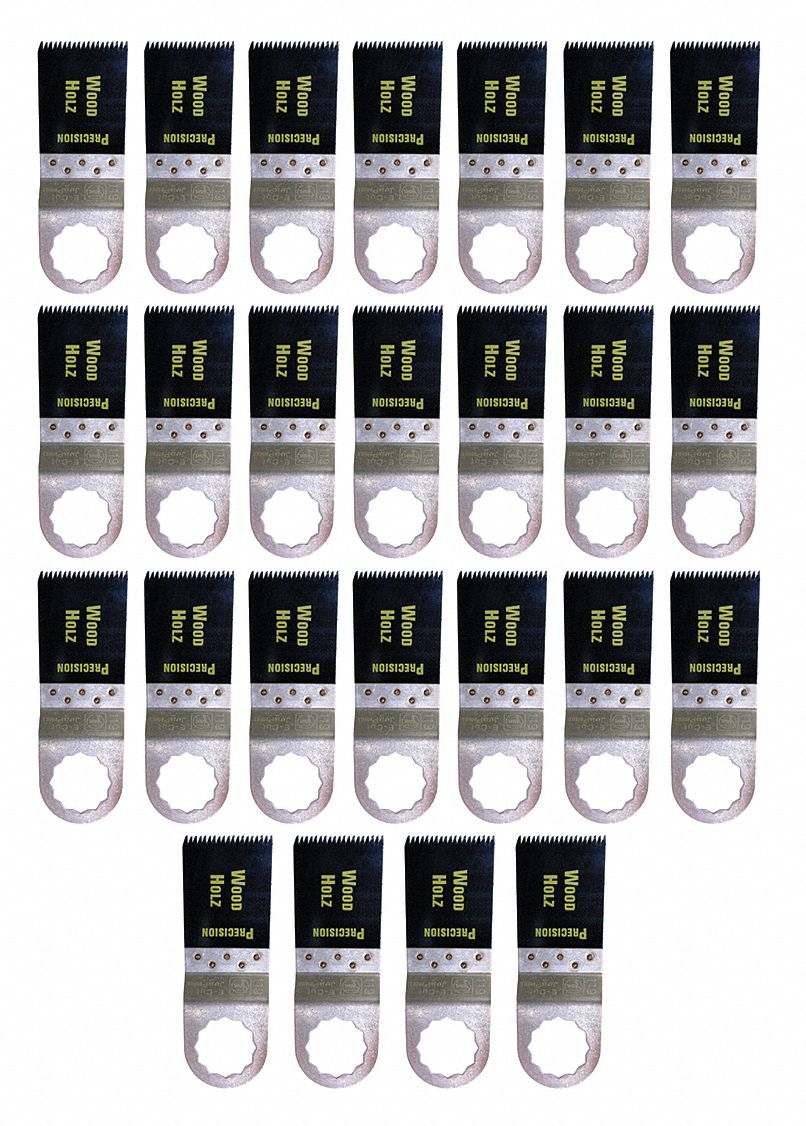 Oscillating Tool Blade: 1 3/8 in Blade Wd, 2 in Overall Lg, Carbon Steel, 25 Pieces, 25 PK