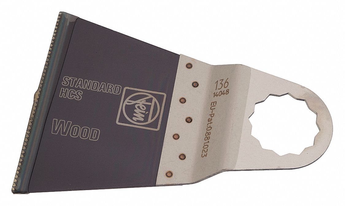 Oscillating Tool Blade: 2 9/16 in Blade Wd, 4 13/16 in Overall Lg, Flush Cutting, Carbon Steel