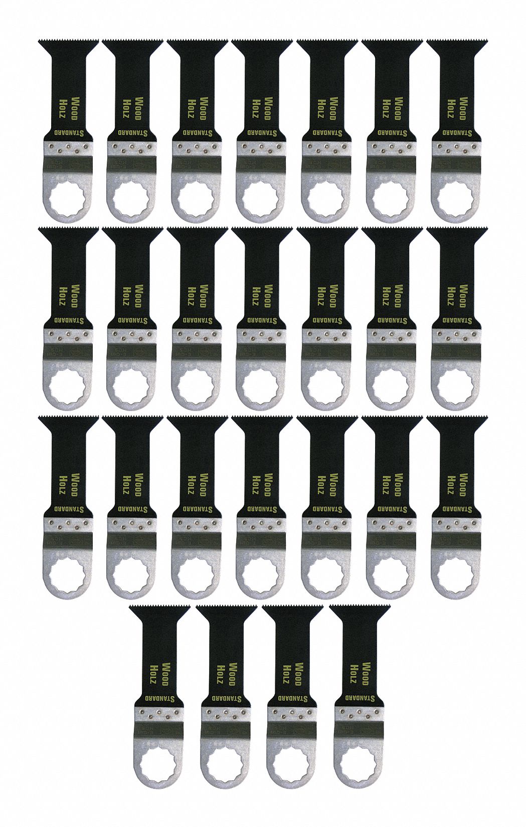 Oscillating Tool Blade: 1 5/8 in Blade Wd, 3 1/16 in Overall Lg, Flush Cutting, 25 PK