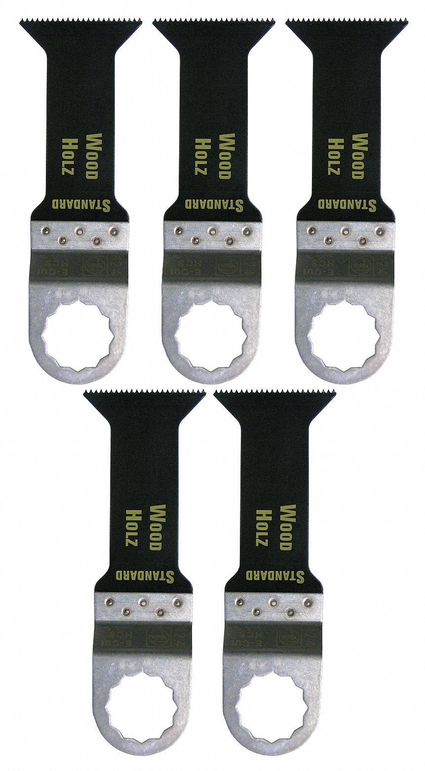 Oscillating Tool Blade: 1 5/8 in Blade Wd, 3 1/16 in Overall Lg, Flush Cutting, 5 Pieces, 5 PK