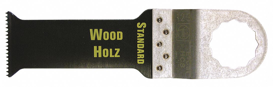 Oscillating Tool Blade: 1 1/4 in Blade Wd, 4 13/16 in Overall Lg, Flush Cutting, Carbon Steel
