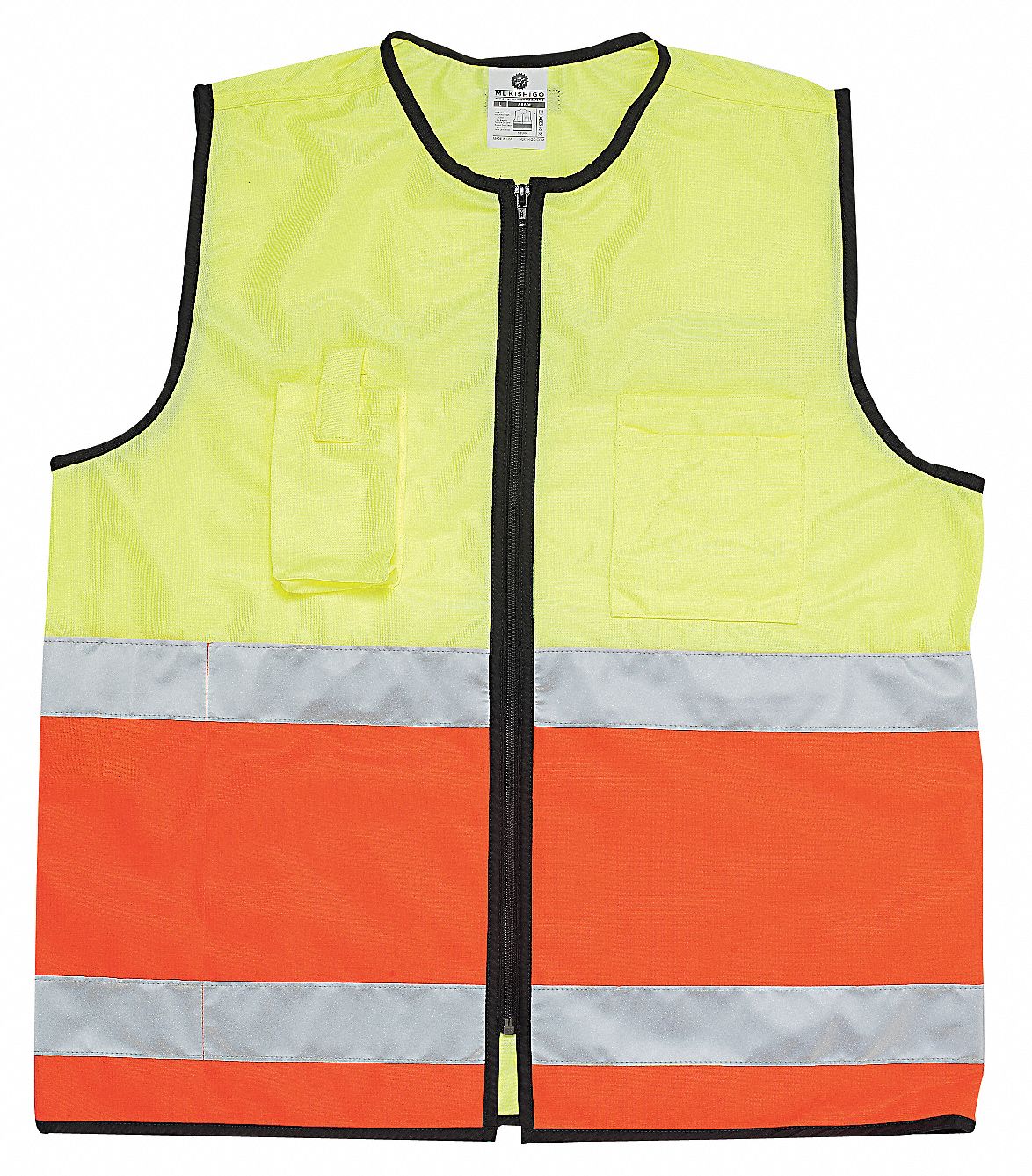 GRAINGER APPROVED EMS Zipper Safety Vest, Type P, Class 2, High