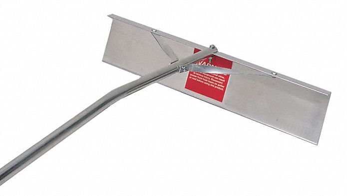 Snow Roof Rake: 22 in Blade Wd, Aluminum, Telescoping, 16 ft Handle Lg