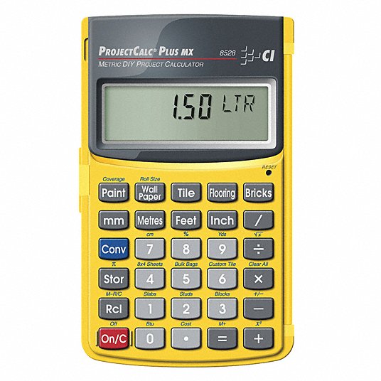 Metric Project Calculator: 11, LCD, 15mm x 55mm