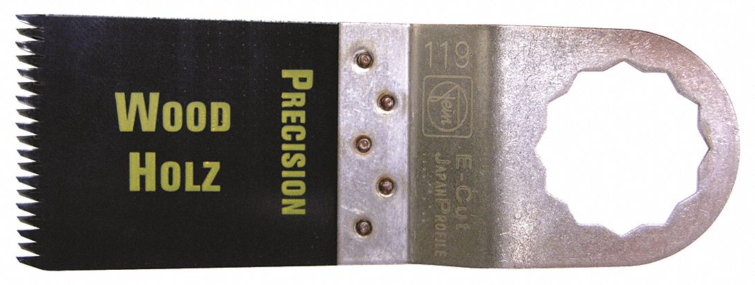 Oscillating Tool Blade: 1 3/8 in Blade Wd, 2 in Overall Lg, Flush Cutting/Precision Cutting