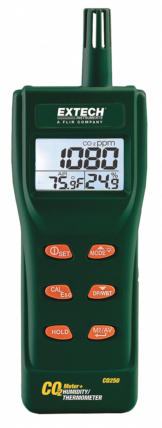 EXTECH, Calculates Averages/Custom Alerts, Gas Analyzers for Carbon