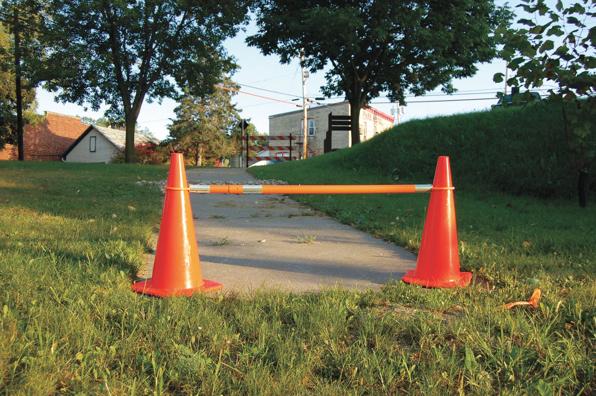 GRAINGER APPROVED Telescoping Traffic Cone Bar Orange, ABS, 2 in Dia