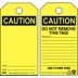 Caution Pre-Printed Header Tags