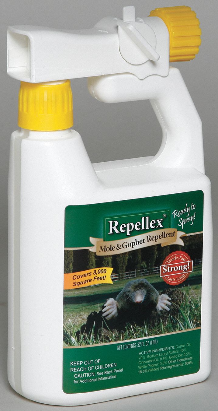 Mole/Gopher Repellent: Liquid, 32 oz Wt, Moles and Gophers