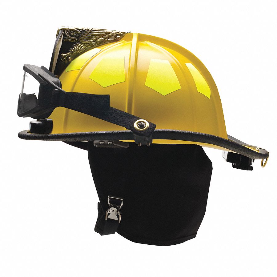 BULLARD, 6-1/2 to 8 Fits Hat Size, Black, Fire Helmet With TrakLite ...