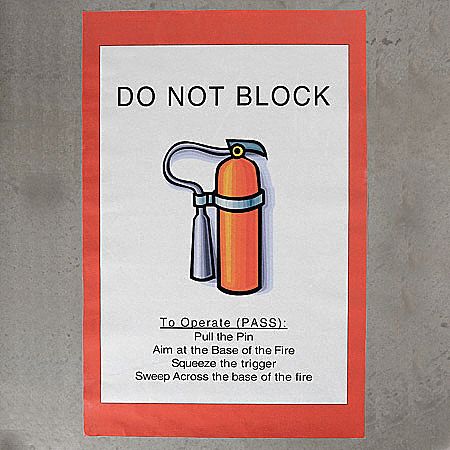Fire Exit Floor Sign: Heavy Duty Industrial Grade Composite, Adhesive Sign Mounting, 0.03 in Thick