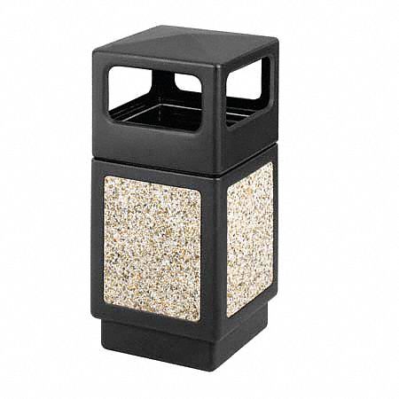 Trash Can, 38 gal., Black, Plastic