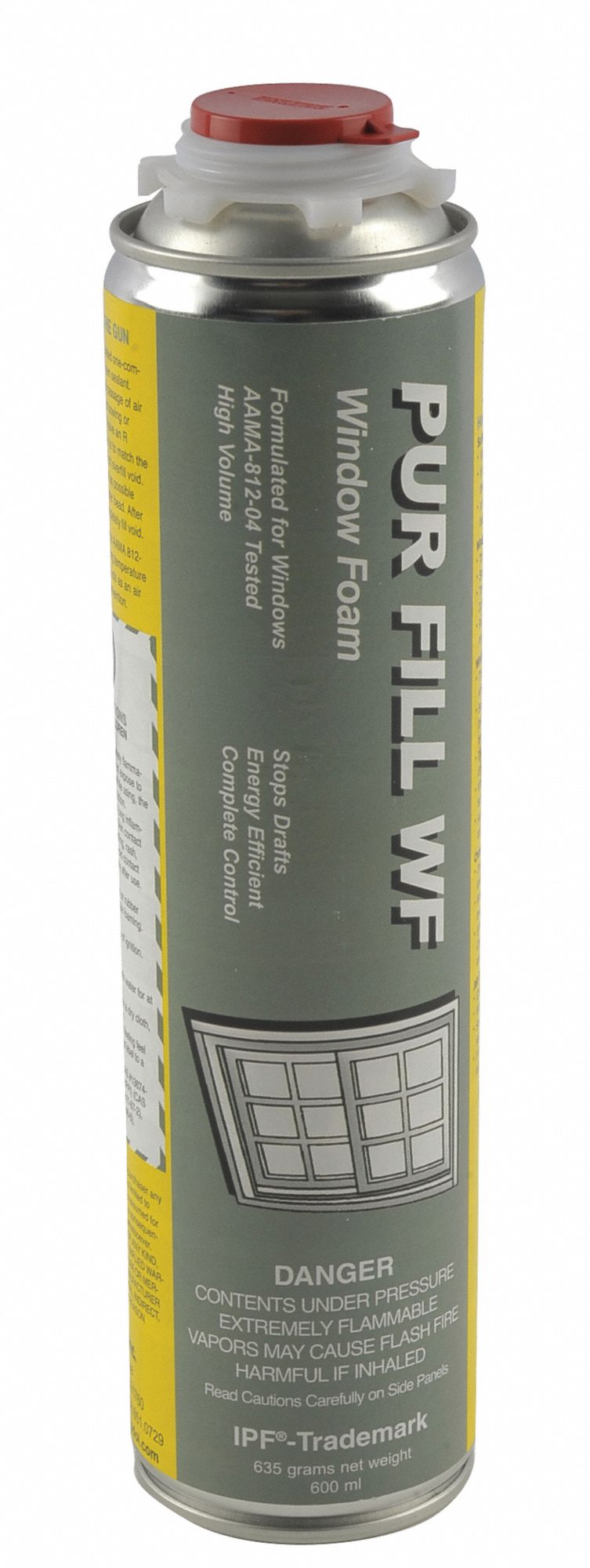 Insulating Spray Foam Sealant: Gun Grade, Yellow, 24 oz Container Size, Can, R-6, Can
