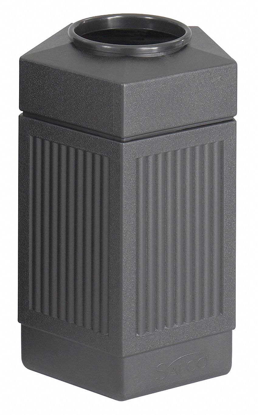 Safco Pentagon Open Top Trash Can Yju Bl Grainger