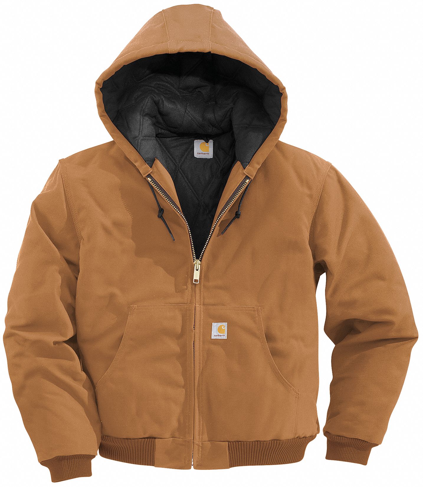 Carhartt Brown Duck Quilted, Flannel-Lined Active Jacket