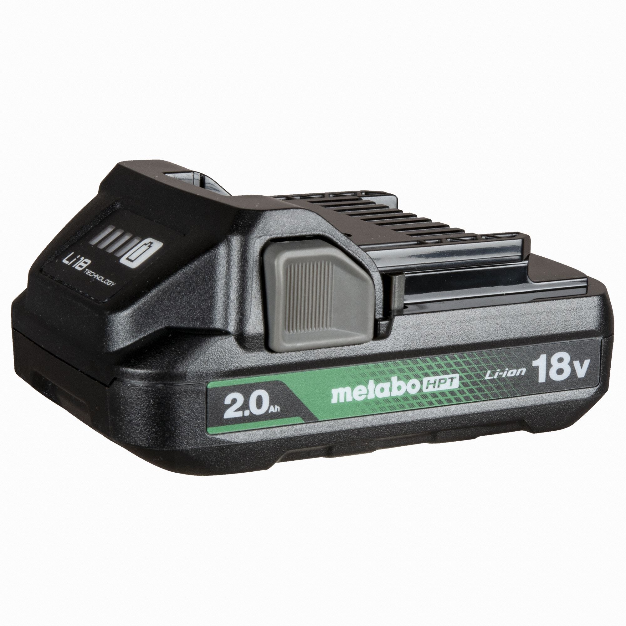 METABO HPT Battery Pack: 2 Ah, Battery Included, Tabbed, 18V DC (MPN 382311M). Key specifications — attr1278107: Not Oil-Resistant.