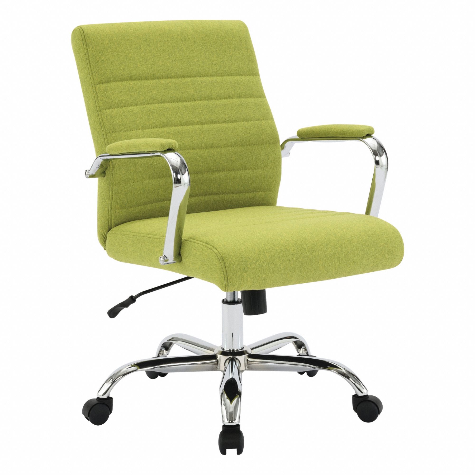 Office Chair: Work Smart, Green, Fabric Material, 18 in Back Ht, Tilting Back
