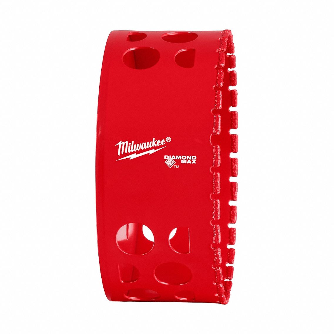 Hole Saw: 4 in Saw Dia., 1 1/2 in Max. Cutting Dp, 5/8"-18 Thread Size, Diamond Grit