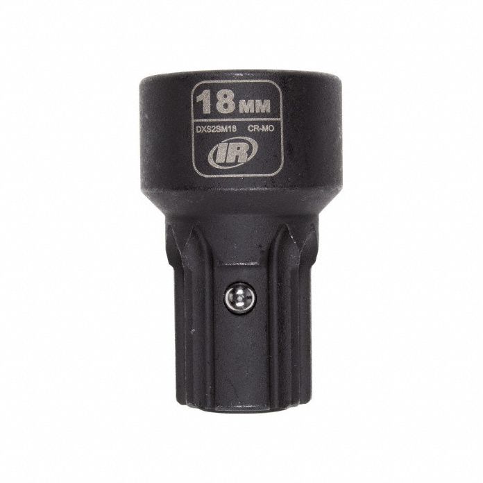 Impact Socket: Metric, 18 mm Socket Size, 6-Point, Std, 1 9/16 in Overall Lg