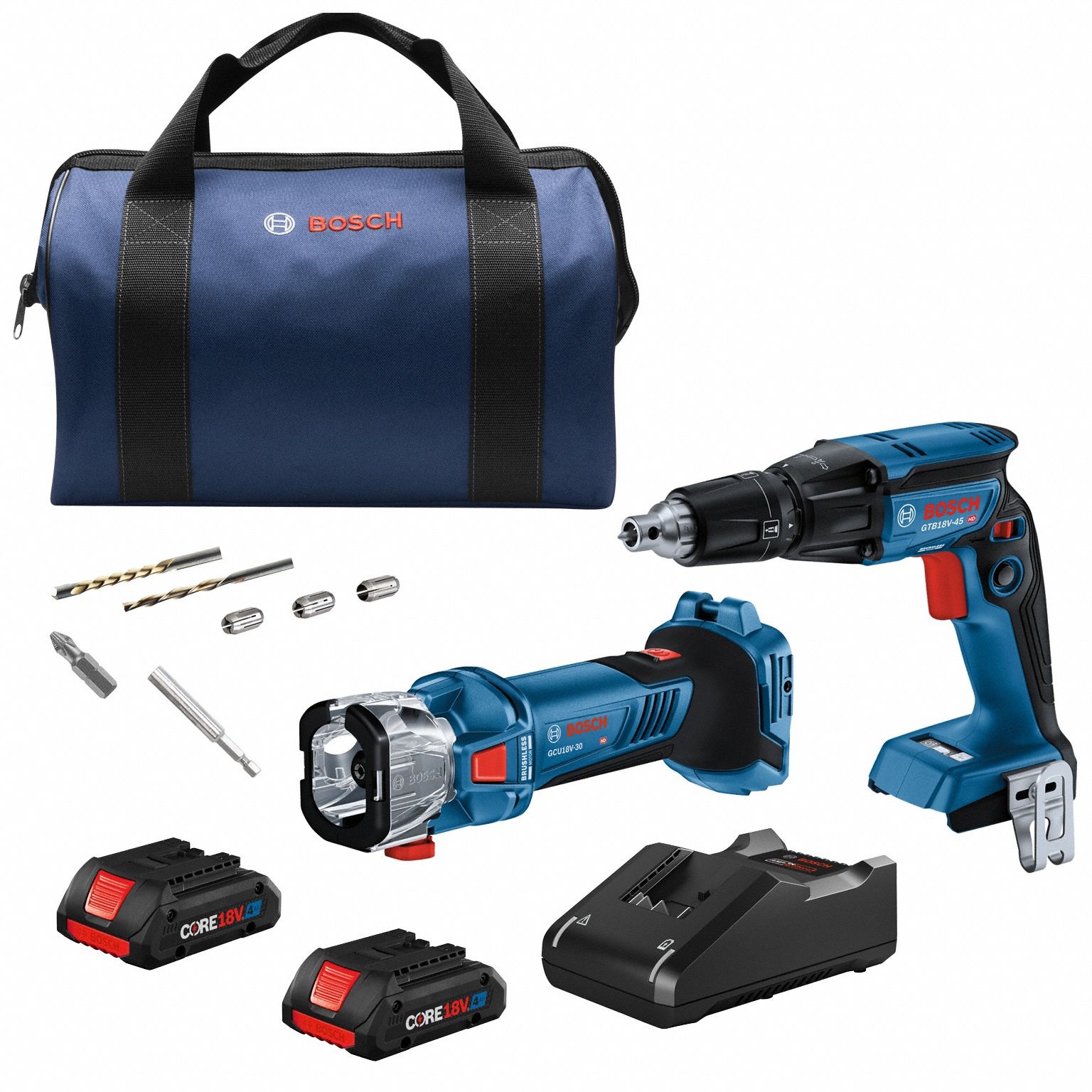 Cordless Tool Combination Kit: 2 Tools, 18 V DC Volt, Battery Included, GBA18V40