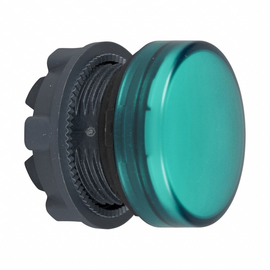 Pilot Light Head: 22 mm Panel Mounting Hole Dia, Green, Smooth, XB5 Series