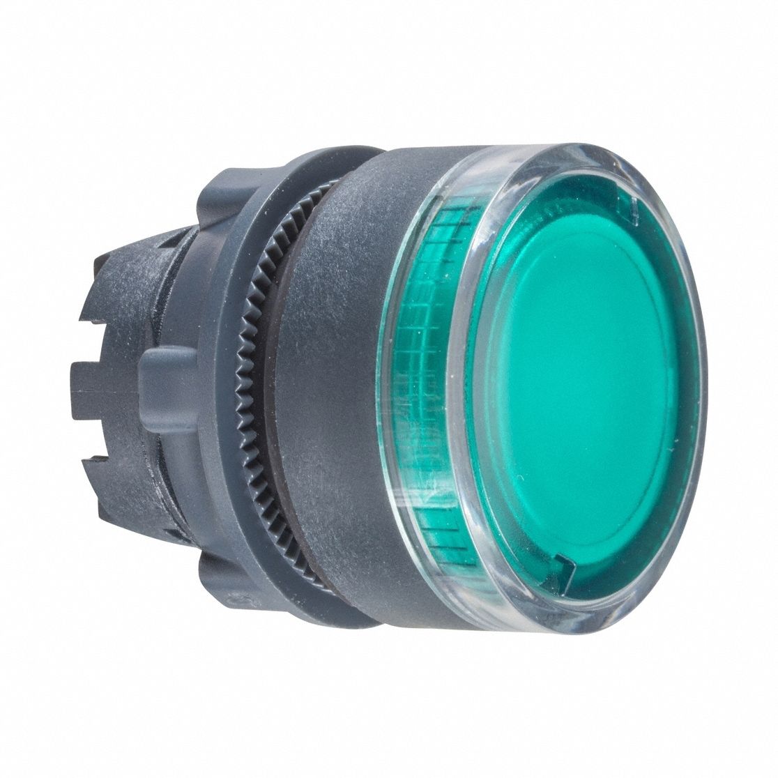 Flush Push Button: Green, 22 mm Mounting Size, Non-Metallic, Momentary
