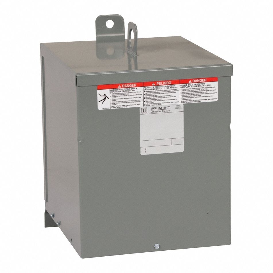 Dry Type Power Distribution Transformer: 600V AC, 120V AC/240V AC, Wall, Copper
