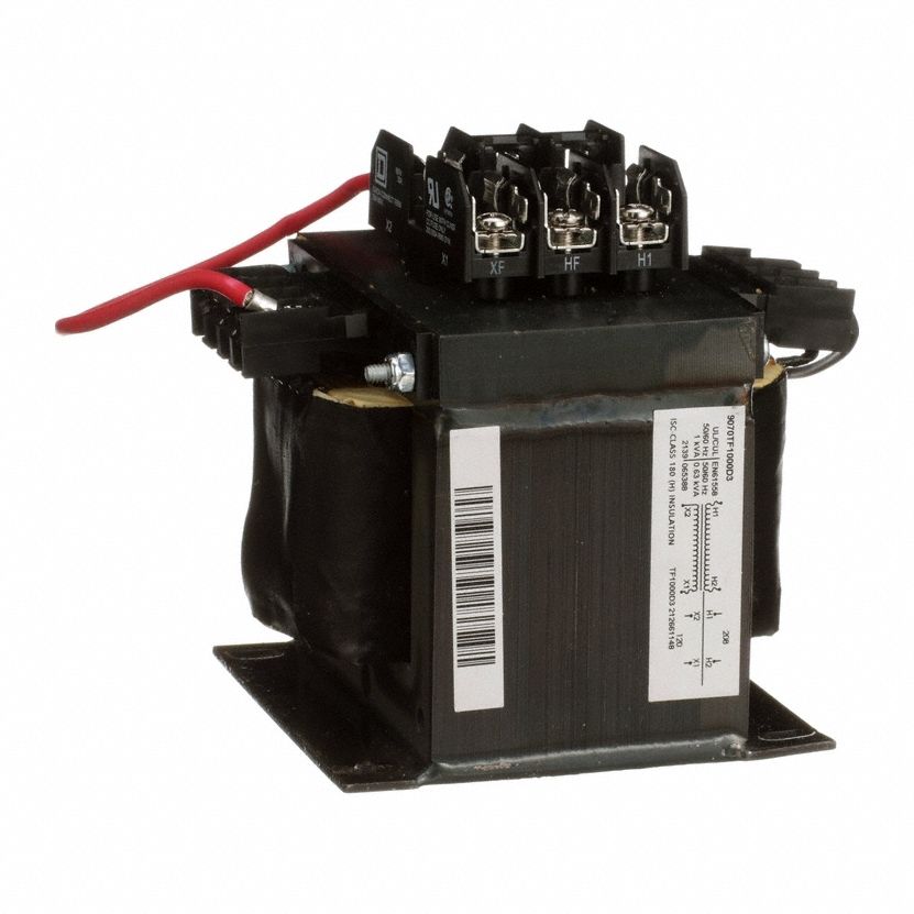 Control Transformer: 208V AC, 120V AC, Foot, 1 kVA, Top Mounted Fuse Block, Single Phase