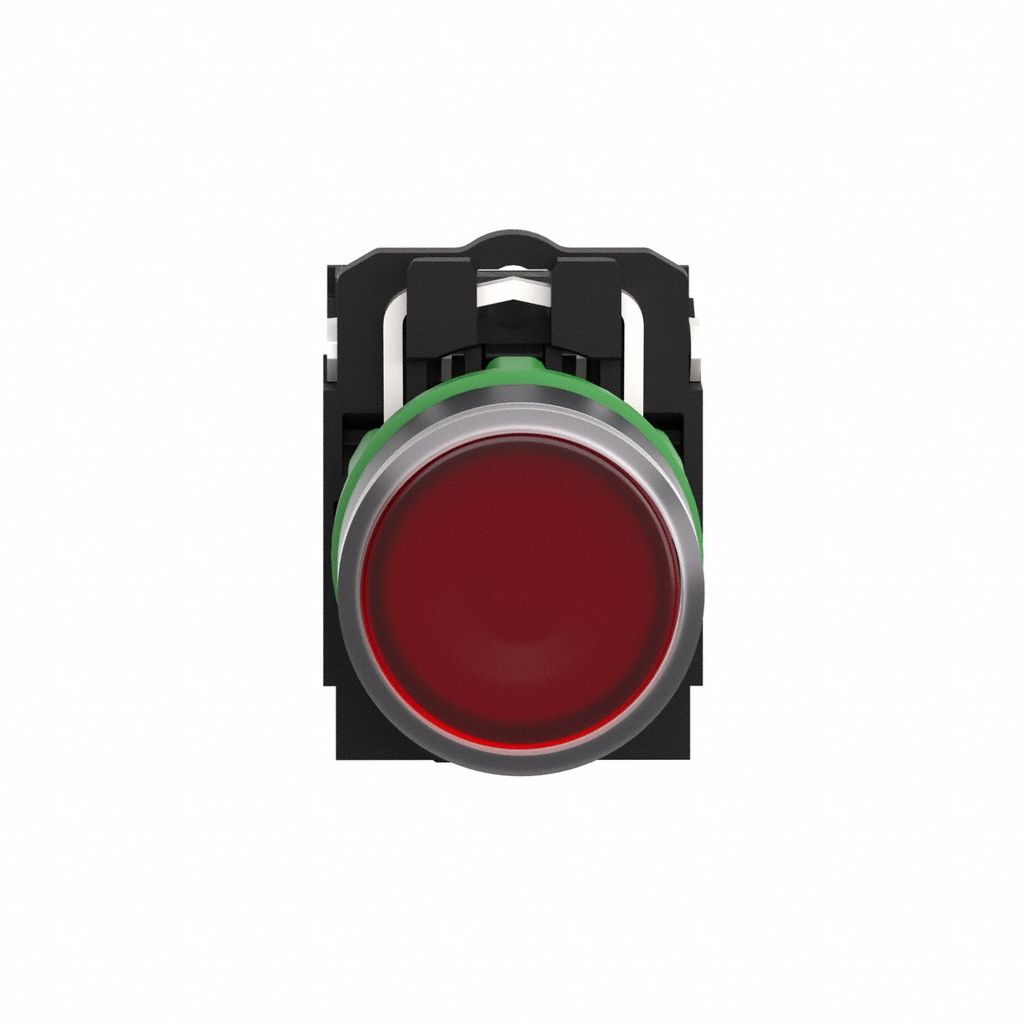 Flush Push Button: Red, 22 mm Mounting Size, Non-Metallic, Momentary