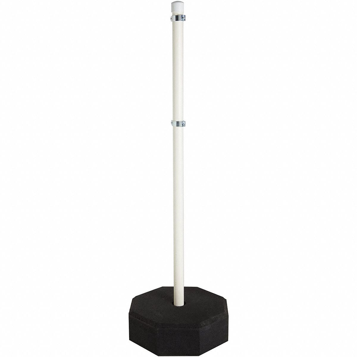 Sign Base with Post: 60 lb Base Wt, 5 ft, 15 in Sign Base Lg, 15 in Sign Base Wd, Black