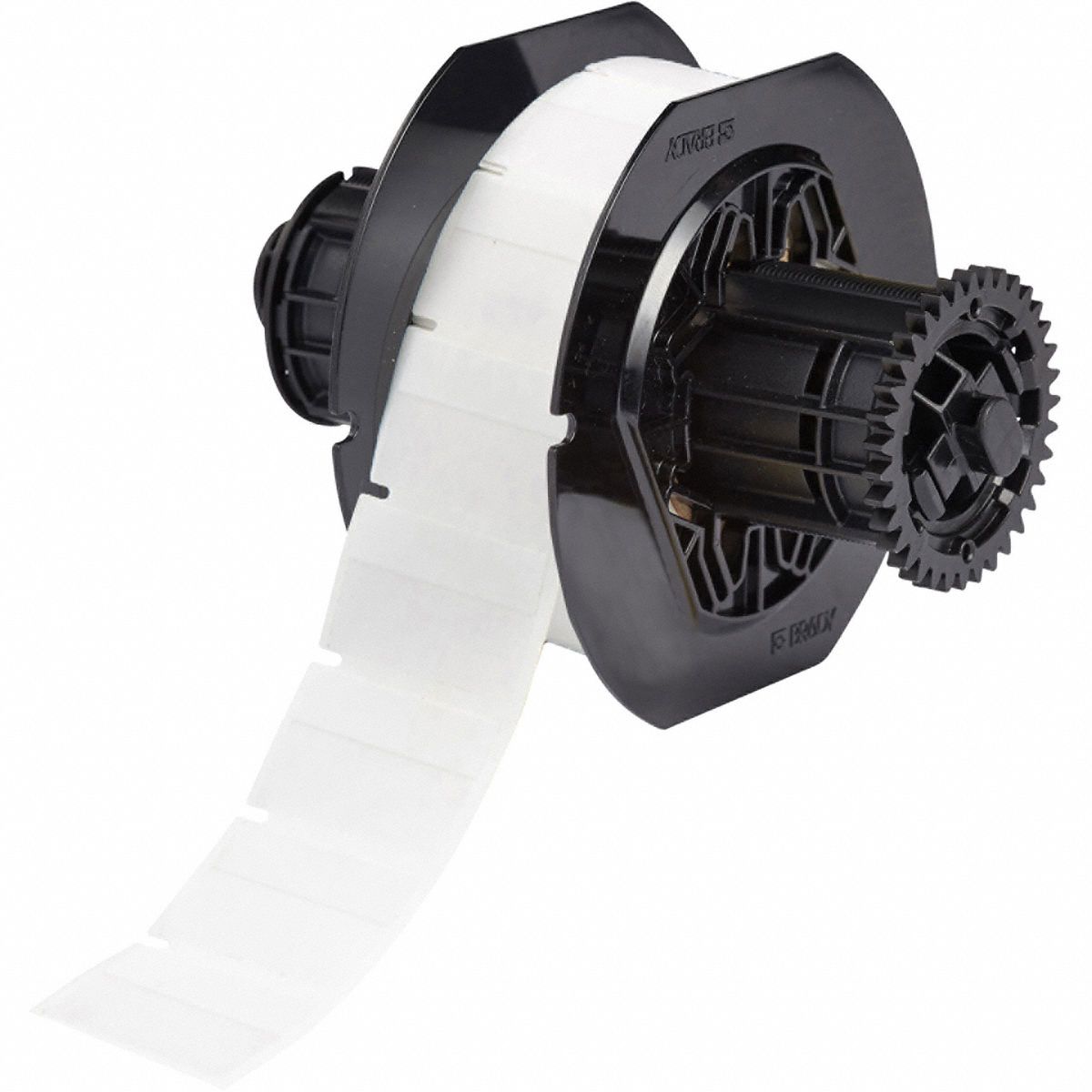 Wraparound Label: 1 in x 1 1/2 in, Vinyl, White (Matte), For 2 AWG to 0 AWG Wire Gauge