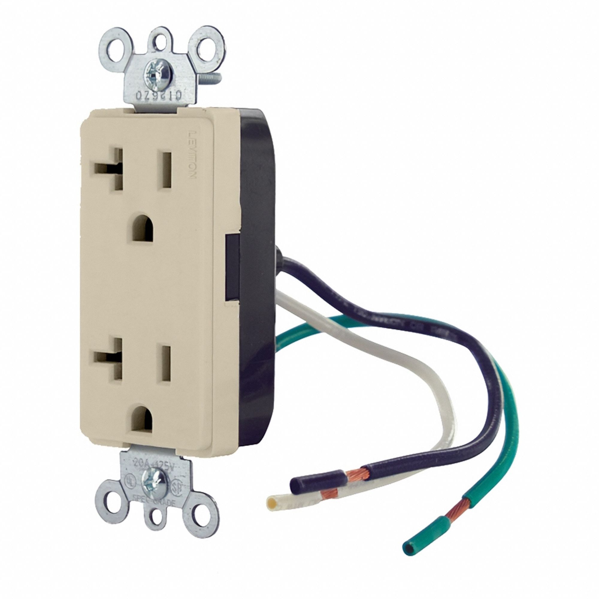 Leaded Dup Rec 20A 125V Self-Gr Ivo