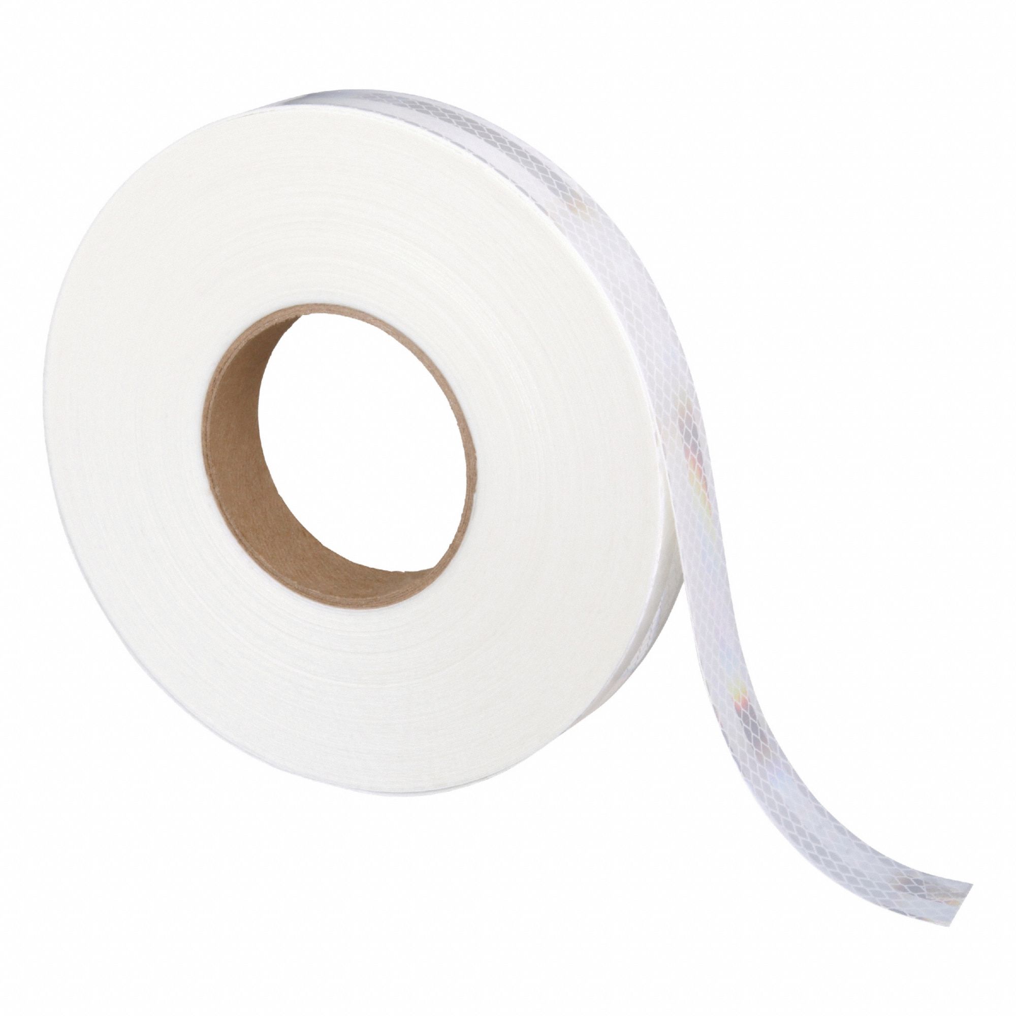 Reflective Tape: White, 1 in Wd, 50 yd Lg, Acrylic