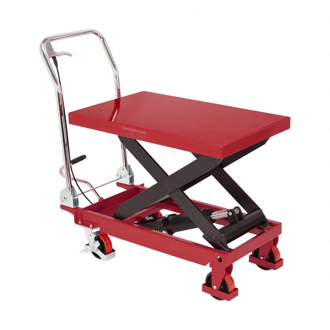 Hydraulic Table Cart: 1, 100 lb Load Capacity, 36 in Max Lifting Ht