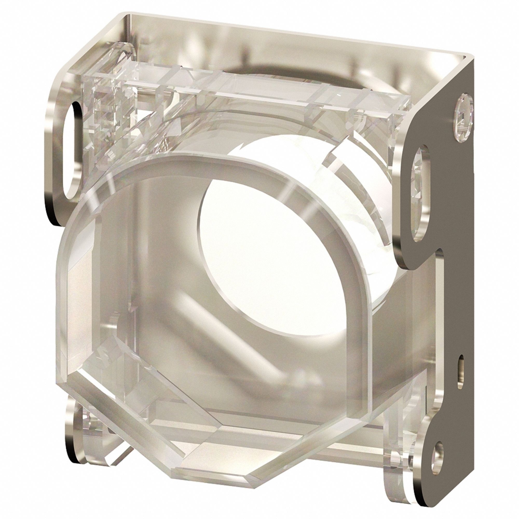 Pushbutton Guard: 22 mm Panel Mounting Hole Dia, Silver, Metal/Plastic, 3SU