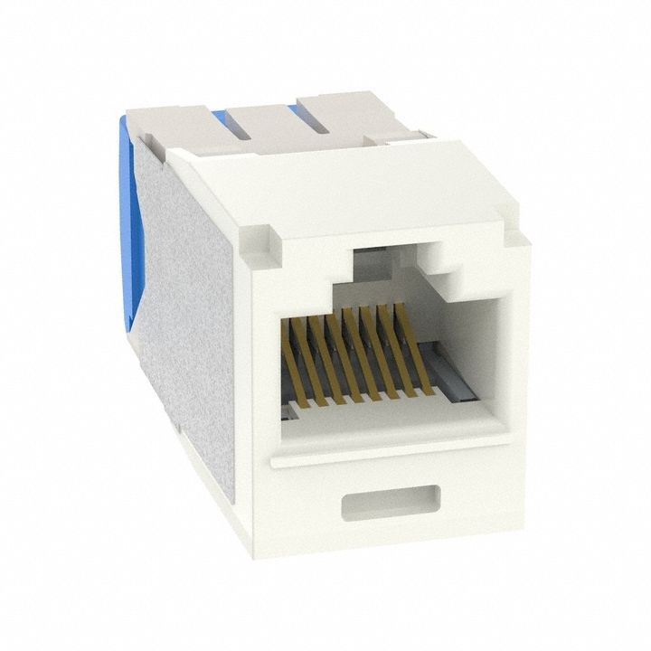 Jack Module: 1 Ports, Off-White, 6A, RJ45, Copper, CJ6X88TGIW