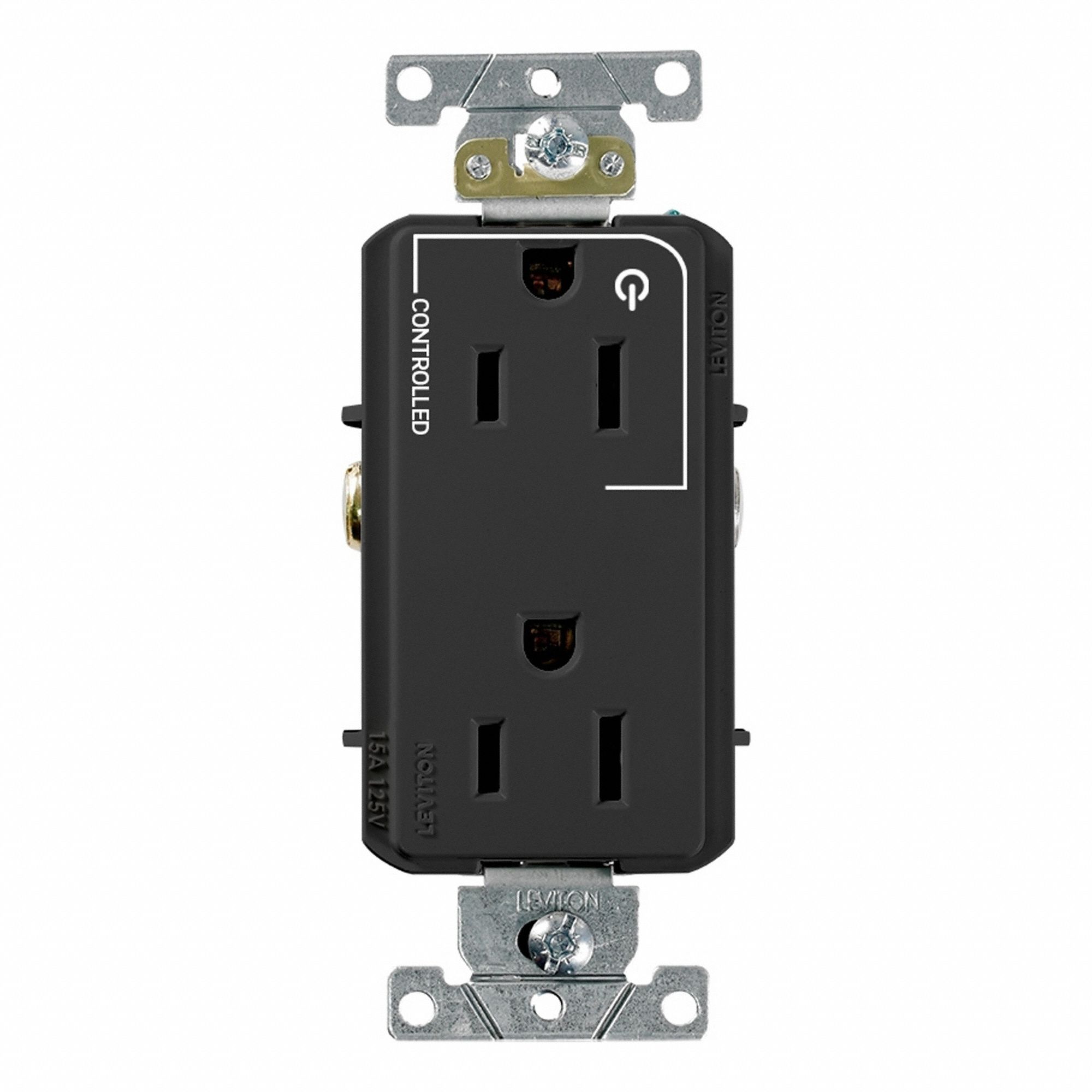 DPl Dup Rec 15A 125V 1MCtrl Self-Gr Blk